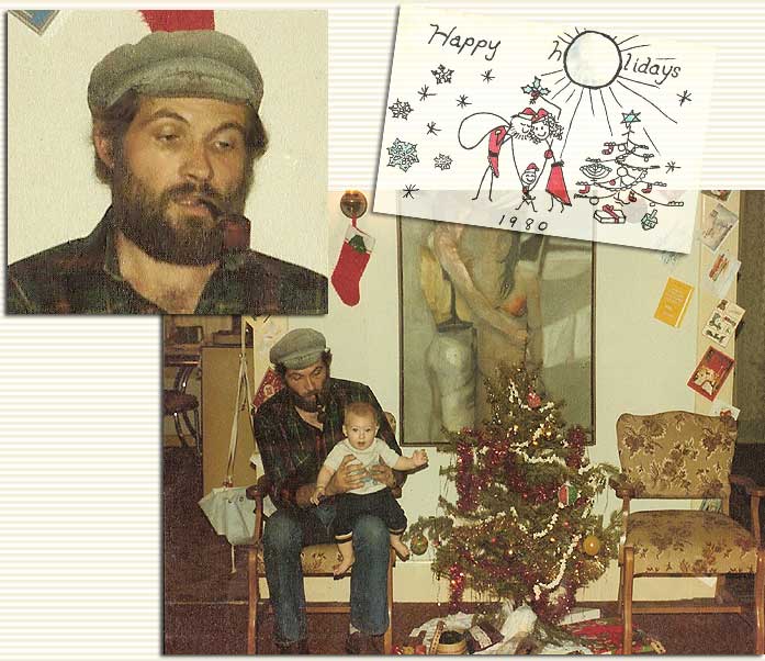Bill with Jeremy at Christmas '80